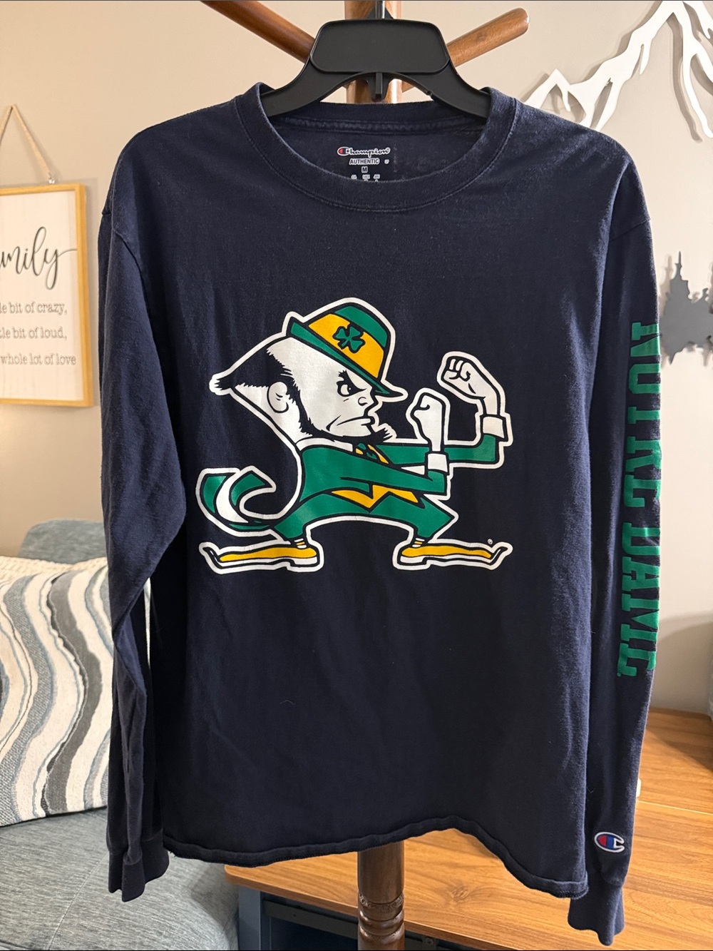 Champion Navy Notre Dame Fighting Irish Long Sleeve Tee